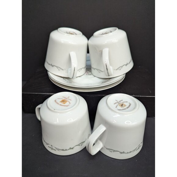 Signature Collection Select Fine China Petite Bouquet 114 4 Teacup and 2 Saucer - Picture 10 of 11